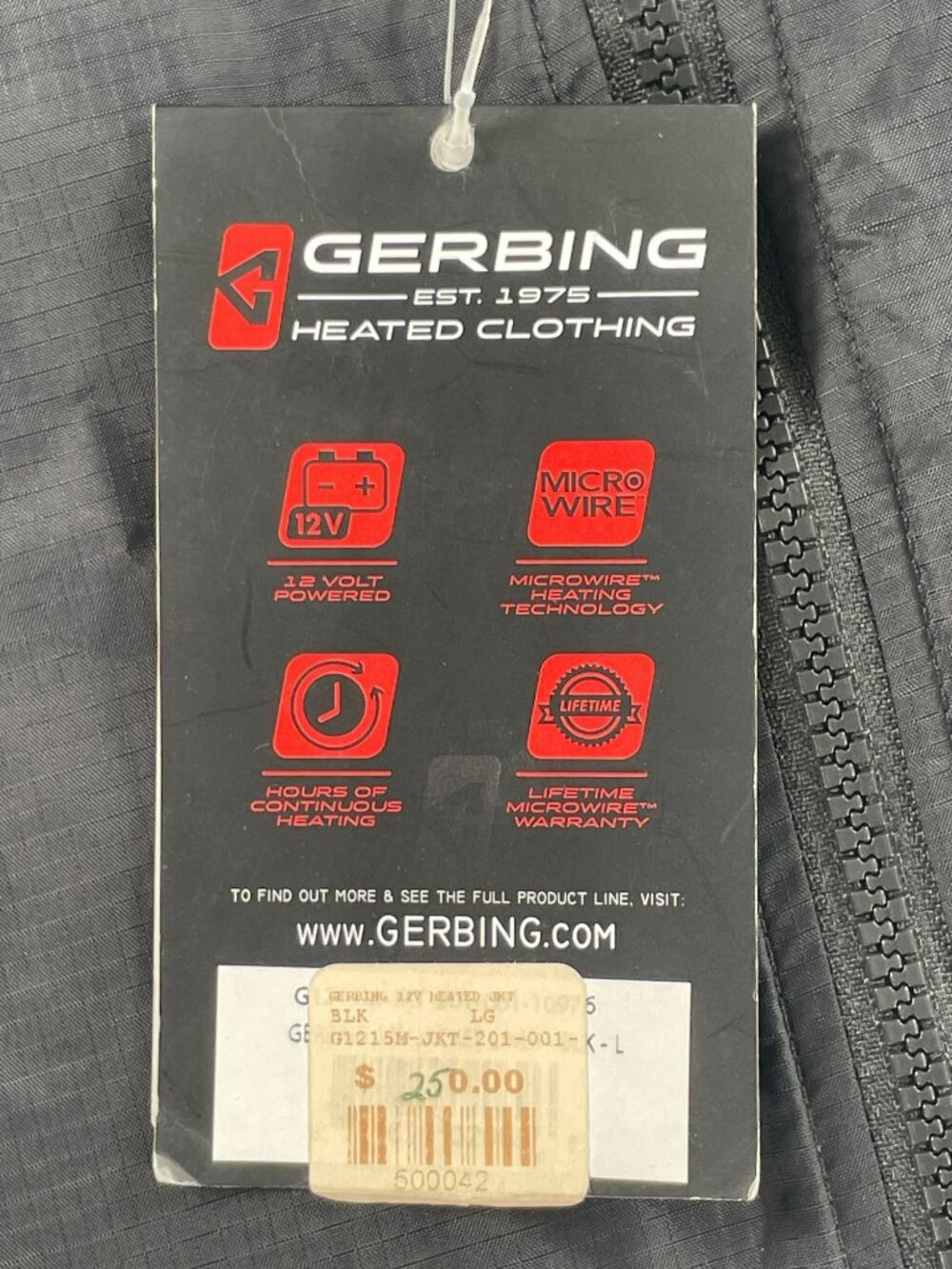 Gerbing 12V Heated Jacket Liner With Microwire Tech Black Nylon Men's Size Large - Picture 9 of 11